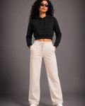Female Cropped Hoodie | black