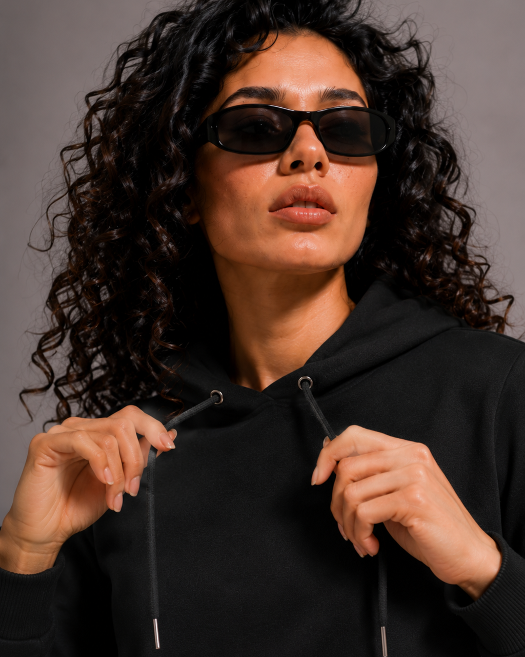 Female Cropped Hoodie | black