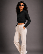 Female Cropped Hoodie | black