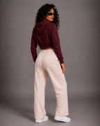 Female Cropped Hoodie | Maroon