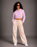 Female Cropped Hoodie | Light baby Pink