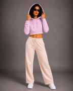 Female Cropped Hoodie | Light baby Pink