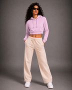 Female Cropped Hoodie | Light baby Pink