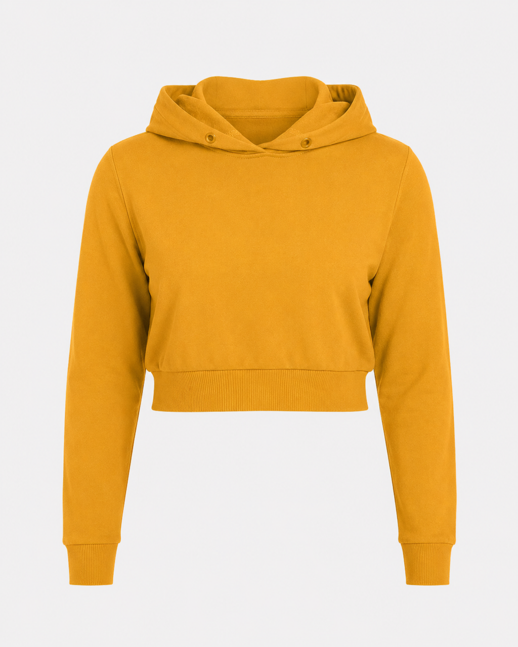 Female Cropped Hoodie | Mustard Yellow