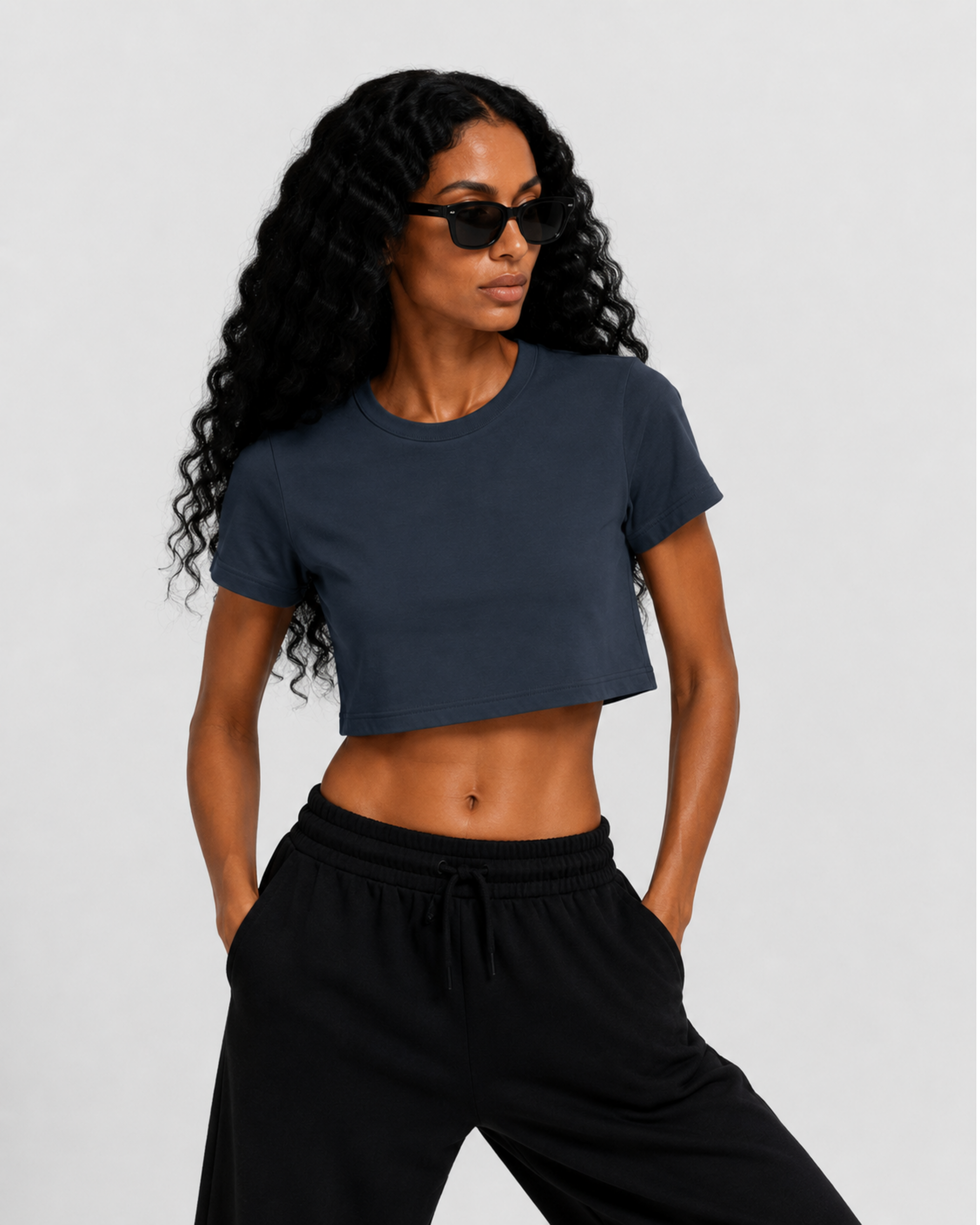 Crop Top | Navy Blue